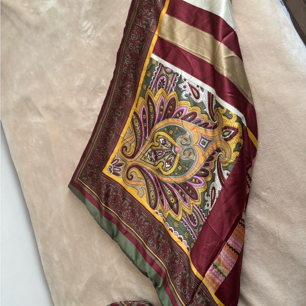 Multicolor Paisley Silk Scarf